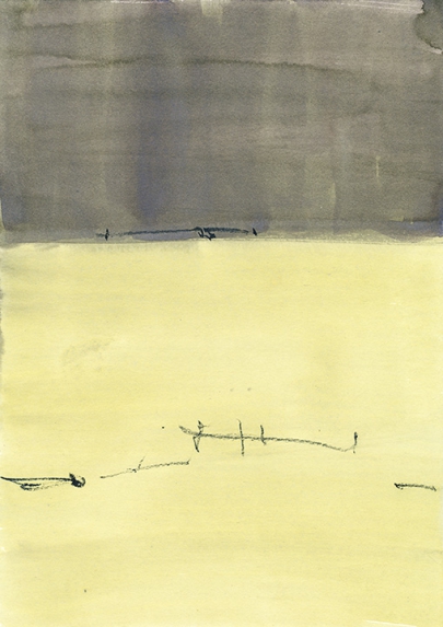 Winter-Papers 2012-13/ Drawings/ Haikus, 17.4., No. 8, Mischtechnik auf Papier, 29,5 x 21 cm