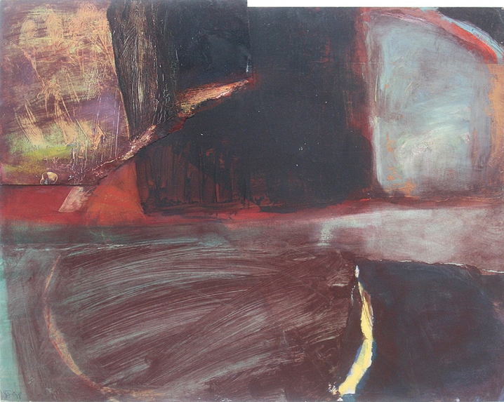 WV 9810 (Collage-Form mit Cap. Mort.), 1998, Öl auf Papier, 29,5 x 38 cm