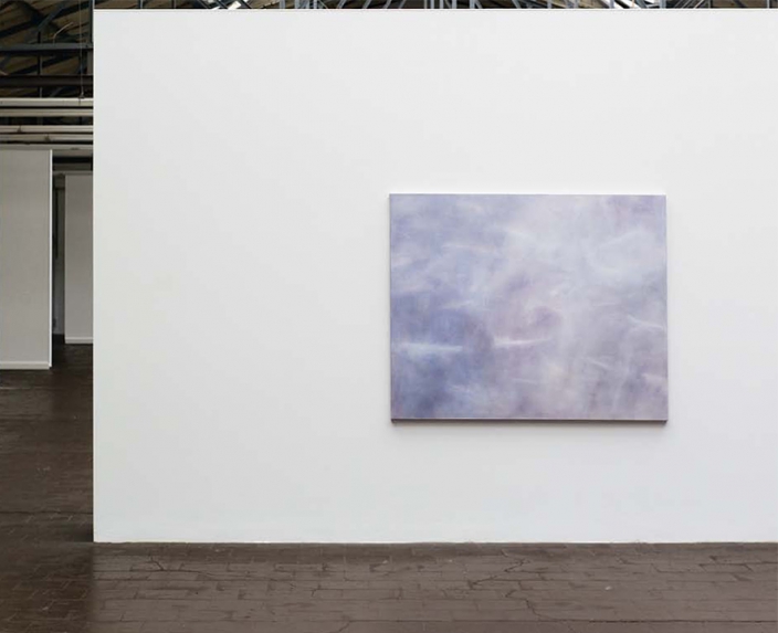 Lichtstille (blaugrauviolett), Zwischenzustand, 2012. 130 x 160 cm